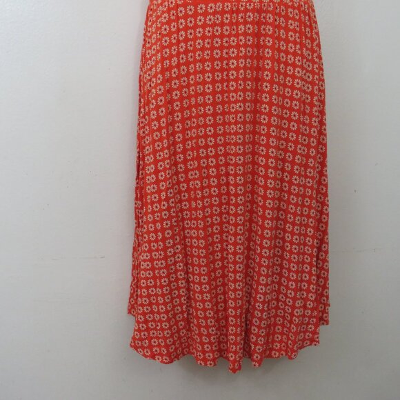 Anthropologie Maeve size Small Brianne Dress Orange Floral Print Cowl Sleeveless - Picture 5 of 6
